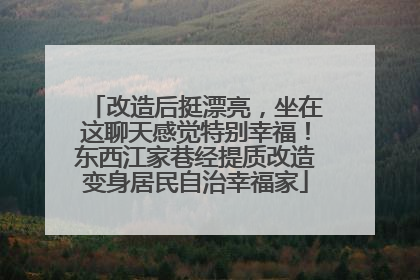 改造后挺漂亮，坐在这聊天感觉特别幸福！东西江家巷经提质改造变身居民自治幸福家