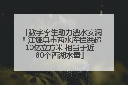 数字孪生助力澧水安澜！江垭皂市两水库拦洪超10亿立方米 相当于近80个西湖水量
