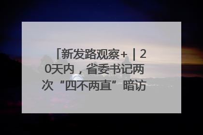 新发路观察+｜20天内，省委书记两次“四不两直”暗访，有何深意？