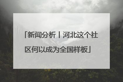 新闻分析丨河北这个社区何以成为全国样板