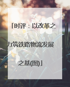 时评：以改革之力筑铁路物流发展之基(图)