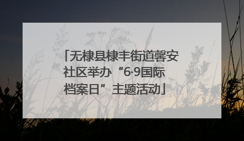 无棣县棣丰街道馨安社区举办“6·9国际档案日”主题活动