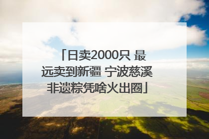 日卖2000只 最远卖到新疆 宁波慈溪非遗粽凭啥火出圈