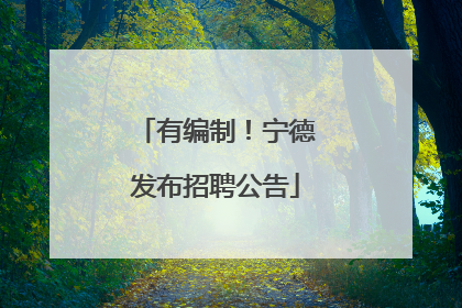 有编制！宁德发布招聘公告