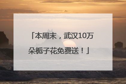 本周末，武汉10万朵栀子花免费送！