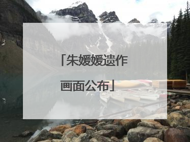 朱媛媛遗作画面公布