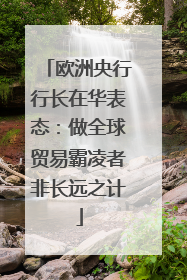 欧洲央行行长在华表态：做全球贸易霸凌者非长远之计