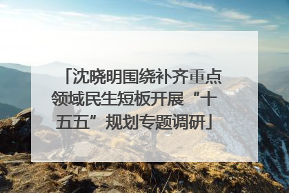 沈晓明围绕补齐重点领域民生短板开展“十五五”规划专题调研