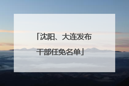 沈阳、大连发布干部任免名单