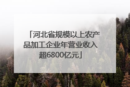 河北省规模以上农产品加工企业年营业收入超6800亿元