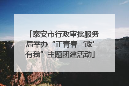 泰安市行政审批服务局举办“正青春‘政’有我”主题团建活动