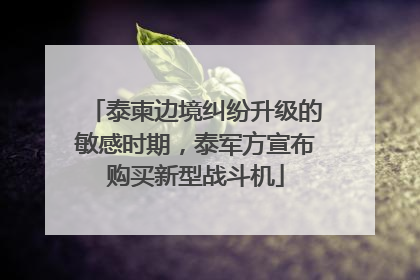 泰柬边境纠纷升级的敏感时期，泰军方宣布购买新型战斗机