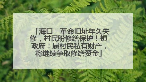 海口一革命旧址年久失修，村民盼修缮保护！镇政府：属村民私有财产，将继续争取修缮资金