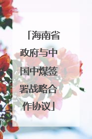 海南省政府与中国中煤签署战略合作协议