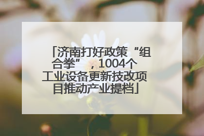 济南打好政策“组合拳”，1004个工业设备更新技改项目推动产业提档