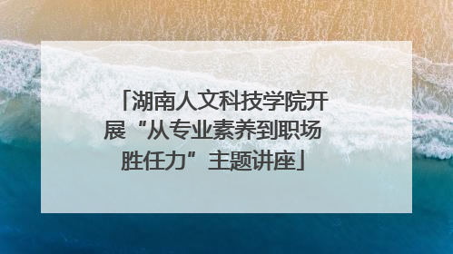 湖南人文科技学院开展“从专业素养到职场胜任力”主题讲座