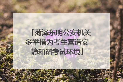 菏泽东明公安机关多举措为考生营造安静和谐考试环境
