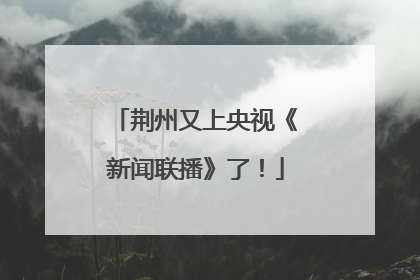 荆州又上央视《新闻联播》了！