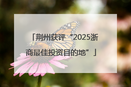 荆州获评“2025浙商最佳投资目的地”
