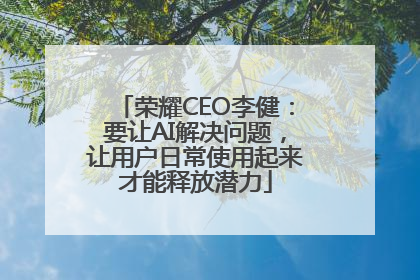 荣耀CEO李健：要让AI解决问题，让用户日常使用起来才能释放潜力