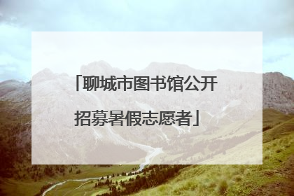聊城市图书馆公开招募暑假志愿者