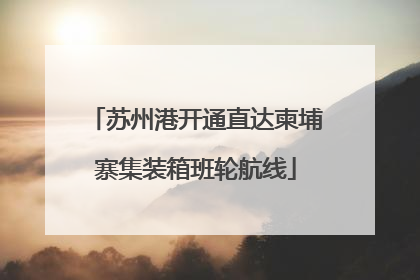 苏州港开通直达柬埔寨集装箱班轮航线