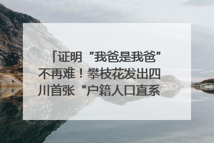 证明“我爸是我爸”不再难！攀枝花发出四川首张“户籍人口直系亲属关系谱”