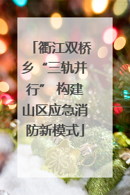 衢江双桥乡“三轨并行” 构建山区应急消防新模式