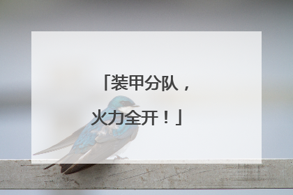 装甲分队，火力全开！