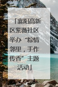 襄阳高新区紫薇社区举办“粽情邻里，手作传香”主题活动