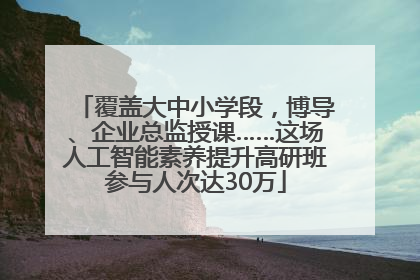 覆盖大中小学段，博导、企业总监授课……这场人工智能素养提升高研班参与人次达30万