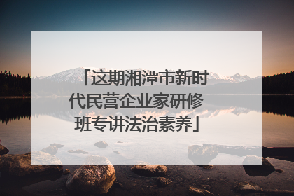 这期湘潭市新时代民营企业家研修班专讲法治素养