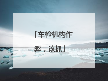 车检机构作弊，该抓