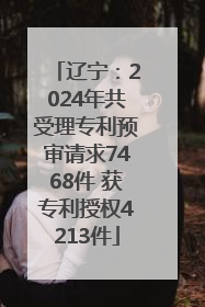 辽宁：2024年共受理专利预审请求7468件 获专利授权4213件