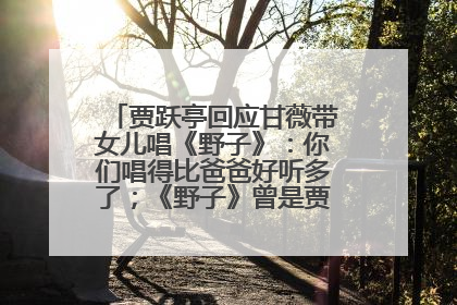 贾跃亭回应甘薇带女儿唱《野子》：你们唱得比爸爸好听多了；《野子》曾是贾跃亭“代表作”