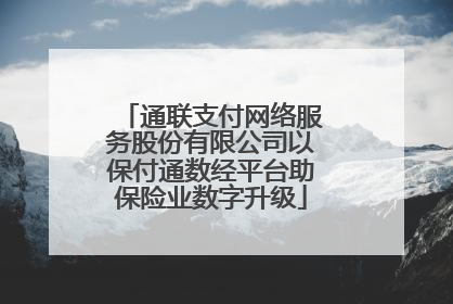 通联支付网络服务股份有限公司以保付通数经平台助保险业数字升级