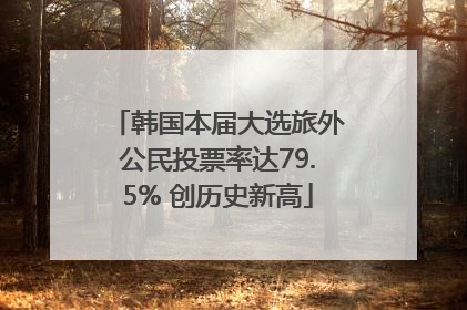 韩国本届大选旅外公民投票率达79.5% 创历史新高