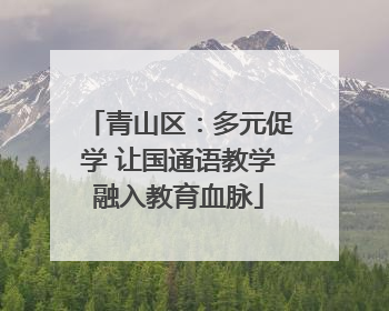 青山区：多元促学 让国通语教学融入教育血脉