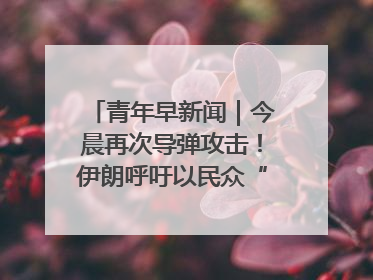 青年早新闻｜今晨再次导弹攻击！伊朗呼吁以民众“勿作人肉盾牌”
