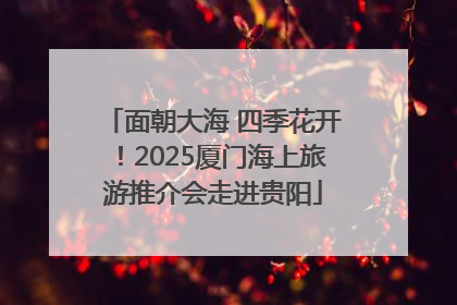 面朝大海 四季花开！2025厦门海上旅游推介会走进贵阳