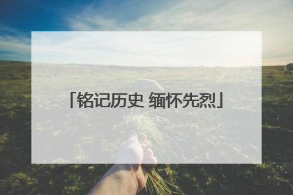 铭记历史 缅怀先烈