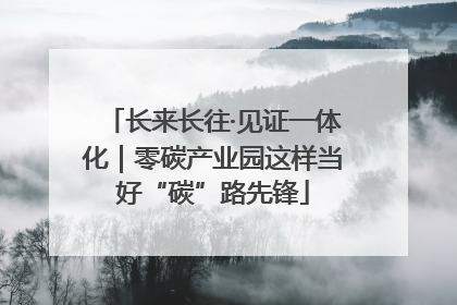 长来长往·见证一体化｜零碳产业园这样当好“碳”路先锋