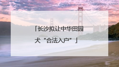 长沙拟让中华田园犬“合法入户”