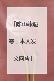 陈雨菲退赛，本人发文回应
