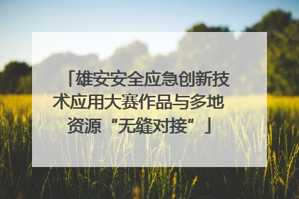 雄安安全应急创新技术应用大赛作品与多地资源“无缝对接”