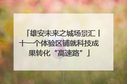 雄安未来之城场景汇丨十一个体验区铺就科技成果转化“高速路”