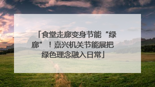 食堂走廊变身节能“绿廊”！嘉兴机关节能展把绿色理念融入日常