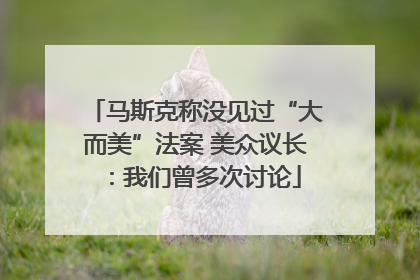 马斯克称没见过“大而美”法案 美众议长：我们曾多次讨论