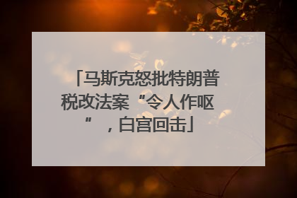 马斯克怒批特朗普税改法案“令人作呕”，白宫回击