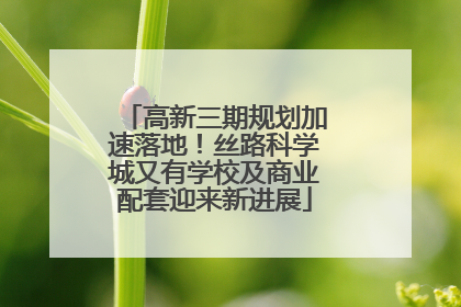 高新三期规划加速落地！丝路科学城又有学校及商业配套迎来新进展